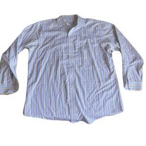 Brooks Brothers 17 1/2 x 34/35 Multi Color Stripe  Button Front Dress Shirt